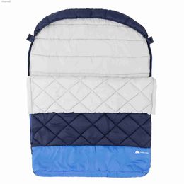 Sleeping Bags 40F Double Sleeping Bag Navy Blue (85 in. X 62 in.) Adjustable and Large Size for Easy Portability Soft and Breathable YQ231130