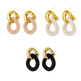Dangle Earrings Matte Spray Paint Texture Chain Drop Female Jewelry European And American Simple Ladies