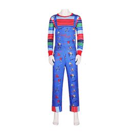 Chucky Halloween Cosplay Costume Charles Lee Ray Attached Doll Performance Wear Dimensions for Adults and Children