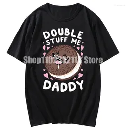 Men's T Shirts Double Stuff Me Daddy T-shirt Fangled Sandwich Biscuit Cartoon Tops Tee Funny Dirty Pun Gift For Women Tshirt