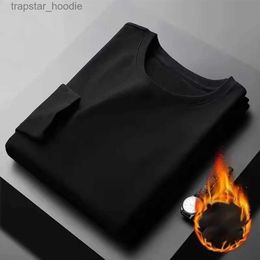 Men's Thermal Underwear Mens Thermal Underwear Casual Slim Undershirt Thicken Top Round Neck Long Sle T-Shirt Thermo Pullover Basic Clothing L231130