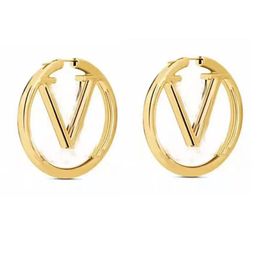 4cm Gold Earrings Women Stainless Steel Luxury Round Earring Designer Jewellery Valentine Day Gifts Engagement for Bride Accessories202r