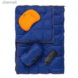 Sleeping Bags 2023 New Multifunctional Warm Travel Blanket Outdoor Camping Cotton Sleeping Bag with Pillow and Liner YQ231130