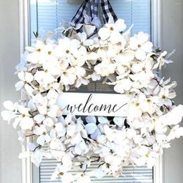 Decorative Flowers Wreath White Wreaths For Front Ornament