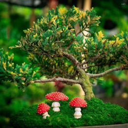 Garden Decorations 3Pcs/Set Resin Mushroom Figurine Plant Pot Decor Clear Carved Micro Landscape Glow In Dark Miniature Supplies