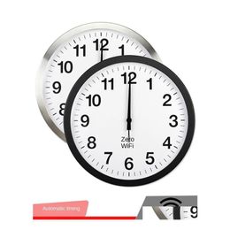 Wall Clocks Inch Clock Smart Wifi Matic Synchronization Time Network Mute Modern Minimalist Living Room Quartz Home Drop Delivery 217E