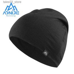 Beanie/Skull Caps AONIJIE M38 Unisex Spring Sports Wool Knited Cap Outdoor Slouchy Cuffed Knit Beanie Hat Skull Cap For Jogging Marathon Travellin Q231130