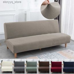 Chair Covers Jacquard Elastic Armless Sofa Bed Cover Adjustable Stretch Sofa Folding Bed Covers Slipcovers Protector Bench Futon Cover 3 Size Q231130