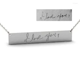 Pendant Necklaces Ufine Personalised Name Or Handwriting Gift For Girl Fashion Bar Necklace Cooper High Quality N2130