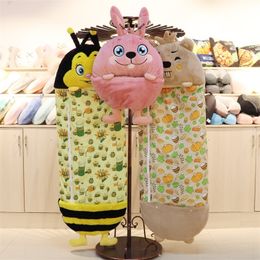 Sleeping Bags Cartoon Animal Children Sleeping Bag Kids Rabbit Fur Sleep Sack Boys Girls Plush Doll Pillow Lazy Sleepsacks For Birthday Gift 231129