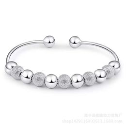 925 sterling silver items Jewellery petty polished beads charm bracelets bangle chinese lucky blessing open design3117