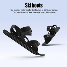 Sledding Mini Ski Skates For Snow The Short Skiboard Snowblades High Quality Adjustable Bindings Portable Skiing Shoes Snow Board 231124