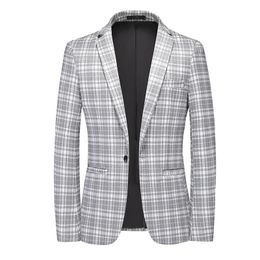 Mens Suits Blazers Casual Suit Blazer Men Autumn Vintage Plaid Formal Coat Winter Fashion Long Sleeve Turndown Collar Button Slim Jackets 231129