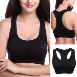 M-2XL Women Sports Bras Mesh Breathable No Trace Bra Gym Running Yoga Tops Out Summer Solid Colour Fitness Tank