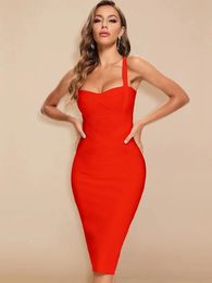 Urban Sexy Dresses BEAUKEY Vintage Sexy Red Long Bandage Chirstmas Evening Dress Women Bodycon Club Knitted Party Dress Vestido 231130