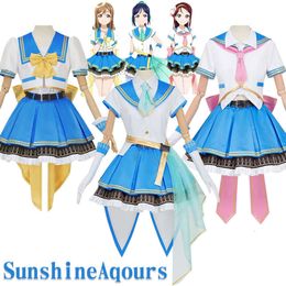 Lovelivesunshine Takami Chika Cosplay Sakurauchi Riko Costume Matsuura Kanan Kurosawa Dia Aqours Sailor Uniform Skirt