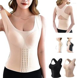 Women's Shapers Women Redutive Girdle Posture Corrector Bra Seamless Underwear Slimming Belly Sheath Cross Back Fitness Tank Corset Tops