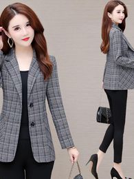 Women's Suits Basic Blazer Woman Clothes Fashion Stripe Long Sleeve Temperament Business Elegant Casual Outerwear Chic Tops Streetwear