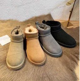 Boots Hot Selling Australia Australian Classic Warm USA GS 585401 Women's Mini Snow Boot Winter Full fur Fluffy furry Satin Ankle sUGG DFGG2 Trendy shoes