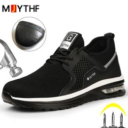 Safety shoes Men's air cushion safety shoes indestructible work shoes sneakers steel head anti-crushing industrial shoes anti-piercing shoes 231130