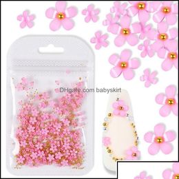 Nail Art Decorations Nail Art Decorations Salon Health Beauty 2G/Bag 3D Flower Jewellery Mixed Size Steel Ball Supplies For Professional Dhtzd