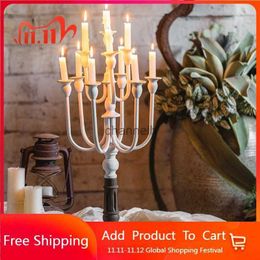 Candle Holders Exquisite Nordic Candle Holder Practical Banquet Christmas Candlestick Chandelier Wedding Kerzenhalter Centrepieces CY50CS YQ231130