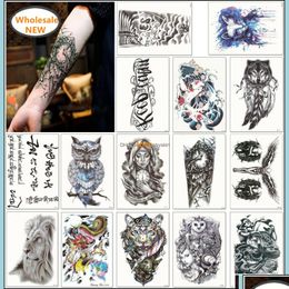 Temporary Tattoos 1600 Styles Half Sleeve Tattoo Sticker Arm Temporary Tattoos Waterproof Accept Customized Mixed Randomly Sent Drop D Dhj09