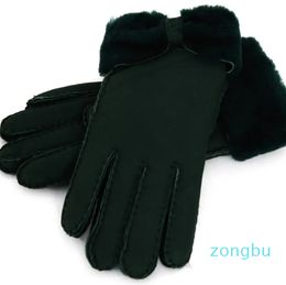 Whole - Warm winter ladies leather gloves real wool gloves women quality assurance