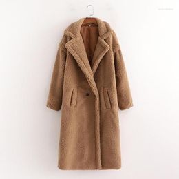 Women's Fur High Quality Faux Luxury Loose Over Winter Jacket Women 2023 Thick Warm Lamb Female Coat Clothes Long Sleeve Qaulity