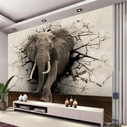 3d wallpaper elephant mural TV wall background wall living room bedroom TV background mural wallpaper for walls 3 d228M