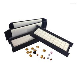 Jewellery Pouches Superior Leather With Magnet Cover Diamond Display Case 50 Grid Gemstone Pear Storage Holder Organiser Travel Tray
