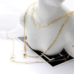 Pendant Necklaces Korean Designer New Heavy Industry S925 Sterling Silver Necklace Noble Light Luxury Cold and Indifferent Style Collarbone Chain Jewellery Ne F7fb