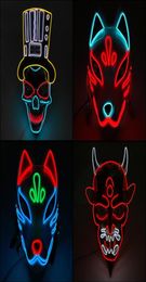 Fashion Neon Mask Masquerade LED Mask Halloween Party plies Horror Mask Glows in the Dark18841674913