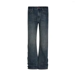 Men's Jeans MADEEXTREME Washed Micro Flared For Men Distressed Scratched Hombre Blue