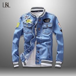Men's Jackets Fashion Denim Jacket Trendy Men's Jean Jackets Spring Autumn Casual Tops Stand Collar Outwear Motorcycle Cowboy 231130