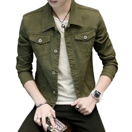 Men's Jackets Mens Denim Jacket Slim Fit Fashion Jeans Jackets Pocket Jacket Coat Men Male Spring Autumn Classic Black White Coat 231129