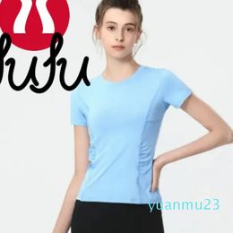 Align new women's yoga clothes short-sleeved fitness sports leisure round neck slim pocket outdoor trend short-sleeved