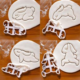 Baking Moulds 1/4pcs Cute Yoga Easter Christmas Plastic Cookie Embossed Mold Fondant Cutter Biscuit DIY Tools