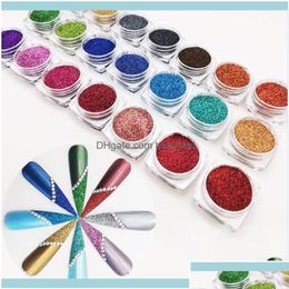 Nail Glitter Nail Salon Health Beauty Glitter 21Pcs/Set Holographic Laser Powder Art Aessories Colourf Sparkly Fine Dust Manicure Drop Dhbb4