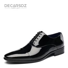 Dress Shoes DECARSDZ Men Formal Shoes Summer Tuxedo Shoes Men Fashion High Quality Leather Business Original Office Wedding Dress Shoes 231130