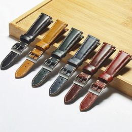 Watch Bands Genuine Leather Watchstrap 20MM 22mm 24mm Minimalist Solid Color Watchband