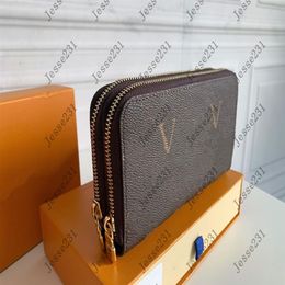 High Quality Designers ZIPPY WALLET Soft Leather Mens Womens Iconic textured Fashion Long double Zipper Wallets Coin Purse Card Ca2563