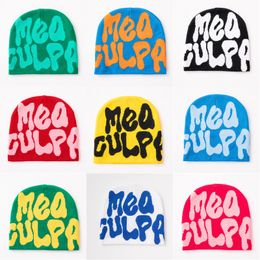 Colourful bonnet winter mea culpas fun day desinger beanie women hundred take tiktok trendy luxury hat simple letter beanies women y2k kpop PJ090 B23