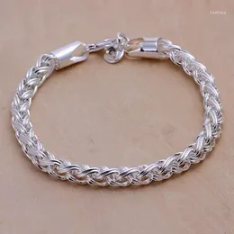 Link Bracelets Creative Twist Circle Chain Women Men Silver Color High 925quality Fashion Jewelry Christmas Gifts