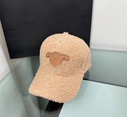 Simple Lamb Wool Hard Top Peak Cap Face-Looking Little Autumn Winter High Quality All-Matching Men and Women Warm Baseball Caps