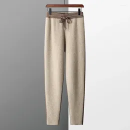 Men's Pants Selling Cashmere Leggings High-end Colour Matching Knitted Casual Comfortable Long Wide