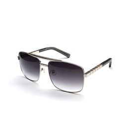 Classic Attitude Square Sunglasses Silver Metal Grey Gradient Men Fashion Designer Sunglasses Sunnies gafas de sol Sonnenbrille Sun Shades UV400 Eyewear with Box