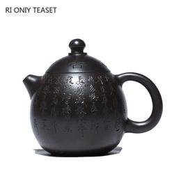 Teaware 110ml Classic Yixing Purple Clay Teapots Raw Ore Black Mud Dragon Egg Tea Pot Tea Ceremony Accessories Customised Zisha Teaware