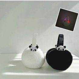 Ear Muffs Parent child cartoon luminous warm earmuffs 2023 winter children s ear bags protection antifreeze cute panda 231130