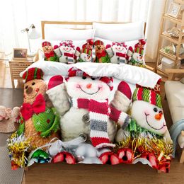 Bedding sets Christmas snowman Bedding Set Kid's Duvet Cover Set Christmas Gifts Bedding with 2 Pillowcases Queen Size Christmas Bedding Sets 231129